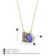 4 - Arika 1.00 ctw Emerald Shape Smoky Quartz with Pear Shape Tanzanite Toi Et Moi Women Pendant Necklace 
