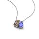 3 - Arika 1.00 ctw Emerald Shape Smoky Quartz with Pear Shape Tanzanite Toi Et Moi Women Pendant Necklace 