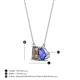 4 - Arika 1.00 ctw Emerald Shape Smoky Quartz with Pear Shape Tanzanite Toi Et Moi Women Pendant Necklace 