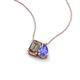 3 - Arika 1.00 ctw Emerald Shape Smoky Quartz with Pear Shape Tanzanite Toi Et Moi Women Pendant Necklace 