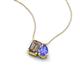 3 - Arika 1.00 ctw Emerald Shape Smoky Quartz with Pear Shape Tanzanite Toi Et Moi Women Pendant Necklace 