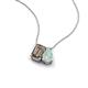 3 - Arika 0.80 ctw Emerald Shape Smoky Quartz with Pear Shape Opal Toi Et Moi Women Pendant Necklace 
