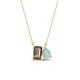1 - Arika 0.80 ctw Emerald Shape Smoky Quartz with Pear Shape Opal Toi Et Moi Women Pendant Necklace 