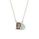 1 - Arika 0.80 ctw Emerald Shape Smoky Quartz with Pear Shape Opal Toi Et Moi Women Pendant Necklace 