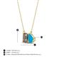 4 - Arika 0.80 ctw Emerald Shape Smoky Quartz with Pear Shape Turquoise Toi Et Moi Women Pendant Necklace 