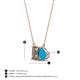 4 - Arika 0.80 ctw Emerald Shape Smoky Quartz with Pear Shape Turquoise Toi Et Moi Women Pendant Necklace 