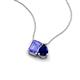 3 - Arika 1.05 ctw Emerald Shape Tanzanite with Pear Shape Created Blue Sapphire Toi Et Moi Women Pendant Necklace 