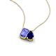 3 - Arika 1.05 ctw Emerald Shape Tanzanite with Pear Shape Created Blue Sapphire Toi Et Moi Women Pendant Necklace 