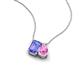 3 - Arika 1.05 ctw Emerald Shape Tanzanite with Pear Shape Created Pink Sapphire Toi Et Moi Women Pendant Necklace 