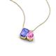 3 - Arika 1.05 ctw Emerald Shape Tanzanite with Pear Shape Created Pink Sapphire Toi Et Moi Women Pendant Necklace 