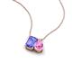 3 - Arika 1.05 ctw Emerald Shape Tanzanite with Pear Shape Created Pink Sapphire Toi Et Moi Women Pendant Necklace 