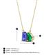 4 - Arika 0.93 ctw Emerald Shape Tanzanite with Pear Shape Created Emerald Toi Et Moi Women Pendant Necklace 
