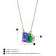 4 - Arika 0.93 ctw Emerald Shape Tanzanite with Pear Shape Created Emerald Toi Et Moi Women Pendant Necklace 