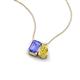 3 - Arika 1.05 ctw Emerald Shape Tanzanite with Pear Shape Created Yellow Sapphire Toi Et Moi Women Pendant Necklace 