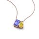 3 - Arika 1.05 ctw Emerald Shape Tanzanite with Pear Shape Created Yellow Sapphire Toi Et Moi Women Pendant Necklace 