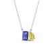 1 - Arika 1.05 ctw Emerald Shape Tanzanite with Pear Shape Created Yellow Sapphire Toi Et Moi Women Pendant Necklace 