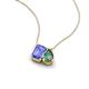 3 - Arika 1.09 ctw Emerald Shape Tanzanite with Pear Shape Created Alexandrite Toi Et Moi Women Pendant Necklace 