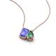 3 - Arika 1.09 ctw Emerald Shape Tanzanite with Pear Shape Created Alexandrite Toi Et Moi Women Pendant Necklace 