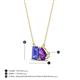 4 - Arika 1.00 ctw Emerald Shape Tanzanite with Pear Shape Amethyst Toi Et Moi Women Pendant Necklace 