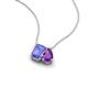 3 - Arika 1.00 ctw Emerald Shape Tanzanite with Pear Shape Amethyst Toi Et Moi Women Pendant Necklace 