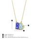 4 - Arika 0.95 ctw Emerald Shape Tanzanite with Pear Shape Aquamarine Toi Et Moi Women Pendant Necklace 