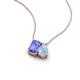 3 - Arika 0.95 ctw Emerald Shape Tanzanite with Pear Shape Aquamarine Toi Et Moi Women Pendant Necklace 