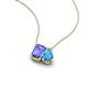 3 - Arika 1.10 ctw Emerald Shape Tanzanite with Pear Shape Blue Topaz Toi Et Moi Women Pendant Necklace 