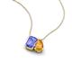 3 - Arika 1.00 ctw Emerald Shape Tanzanite with Pear Shape Citrine Toi Et Moi Women Pendant Necklace 