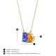 4 - Arika 1.00 ctw Emerald Shape Tanzanite with Pear Shape Citrine Toi Et Moi Women Pendant Necklace 