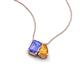 3 - Arika 1.00 ctw Emerald Shape Tanzanite with Pear Shape Citrine Toi Et Moi Women Pendant Necklace 