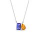 1 - Arika 1.00 ctw Emerald Shape Tanzanite with Pear Shape Citrine Toi Et Moi Women Pendant Necklace 