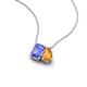 3 - Arika 1.00 ctw Emerald Shape Tanzanite with Pear Shape Citrine Toi Et Moi Women Pendant Necklace 
