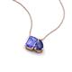 3 - Arika 0.95 ctw Emerald Shape Tanzanite with Pear Shape Iolite Toi Et Moi Women Pendant Necklace 