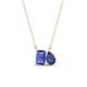 1 - Arika 0.95 ctw Emerald Shape Tanzanite with Pear Shape Iolite Toi Et Moi Women Pendant Necklace 