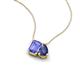 3 - Arika 0.95 ctw Emerald Shape Tanzanite with Pear Shape Iolite Toi Et Moi Women Pendant Necklace 