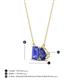4 - Arika 0.95 ctw Emerald Shape Tanzanite with Pear Shape Iolite Toi Et Moi Women Pendant Necklace 