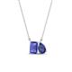 1 - Arika 0.95 ctw Emerald Shape Tanzanite with Pear Shape Iolite Toi Et Moi Women Pendant Necklace 