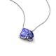 3 - Arika 0.95 ctw Emerald Shape Tanzanite with Pear Shape Iolite Toi Et Moi Women Pendant Necklace 