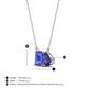 4 - Arika 0.95 ctw Emerald Shape Tanzanite with Pear Shape Iolite Toi Et Moi Women Pendant Necklace 