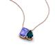 3 - Arika 1.10 ctw Emerald Shape Tanzanite with Pear Shape London Blue Topaz Toi Et Moi Women Pendant Necklace 