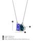 4 - Arika 1.10 ctw Emerald Shape Tanzanite with Pear Shape London Blue Topaz Toi Et Moi Women Pendant Necklace 