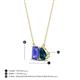 4 - Arika 1.10 ctw Emerald Shape Tanzanite with Pear Shape London Blue Topaz Toi Et Moi Women Pendant Necklace 
