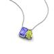 3 - Arika 1.10 ctw Emerald Shape Tanzanite with Pear Shape Peridot Toi Et Moi Women Pendant Necklace 
