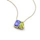 3 - Arika 1.10 ctw Emerald Shape Tanzanite with Pear Shape Peridot Toi Et Moi Women Pendant Necklace 