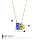 4 - Arika 1.10 ctw Emerald Shape Tanzanite with Pear Shape Peridot Toi Et Moi Women Pendant Necklace 