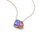 3 - Arika 1.05 ctw Emerald Shape Tanzanite with Pear Shape Pink Tourmaline Toi Et Moi Women Pendant Necklace 