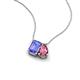 3 - Arika 1.05 ctw Emerald Shape Tanzanite with Pear Shape Pink Tourmaline Toi Et Moi Women Pendant Necklace 