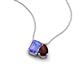 3 - Arika 1.15 ctw Emerald Shape Tanzanite with Pear Shape Red Garnet Toi Et Moi Women Pendant Necklace 