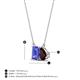 4 - Arika 1.15 ctw Emerald Shape Tanzanite with Pear Shape Red Garnet Toi Et Moi Women Pendant Necklace 