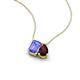 3 - Arika 1.15 ctw Emerald Shape Tanzanite with Pear Shape Red Garnet Toi Et Moi Women Pendant Necklace 